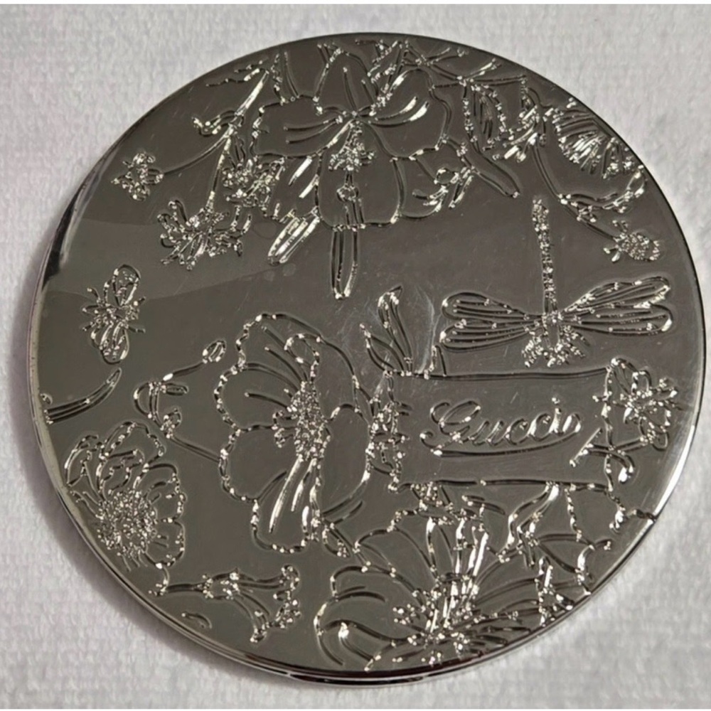 Gucci Silver Floral Compact Mirror